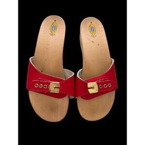 Dr. Scholl’s Original Exercise Sandals – Red Leather – Women’s Size 9 – Made